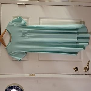 Very Pretty Aqua LuLaRoe Carly High Low Dress with Front Pocket